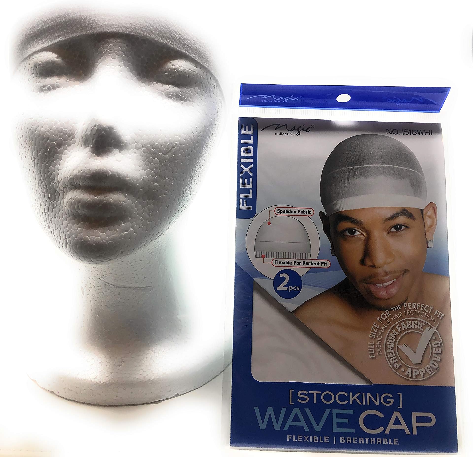 Pack of 2 Stocking Wave Cap Fit All Head Sizes