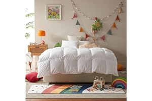 Three Geese Toddler Comforter Baby Down Blanket, Small Crib Quilt All Season Duvet Insert 45x60 Inch, Soft Cotton Shell White Duvet Insert