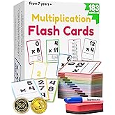 Multiplication Flash Cards 3rd Grade | 183 Math Flash Cards & Times Table Chart, Tablas De Multiplicar para Niños, Times Table Flash Cards & Games, Math Facts Flash Cards | All Facts 0-12