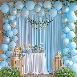 Blue Backdrop Curtains 2 Panels - Wrinkle-Free