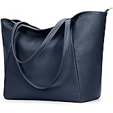 KALIDI Large Tote Bag Vegan Leather Casual Zipper Work Bag Weekender Hobo for Women 23L Oversize Shoulder Travel Purse