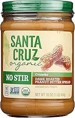 SANTA CRUZ ORGANIC Organic No Stir Dark Roast Crunchy Peanut Butter Spread, 16 OZ