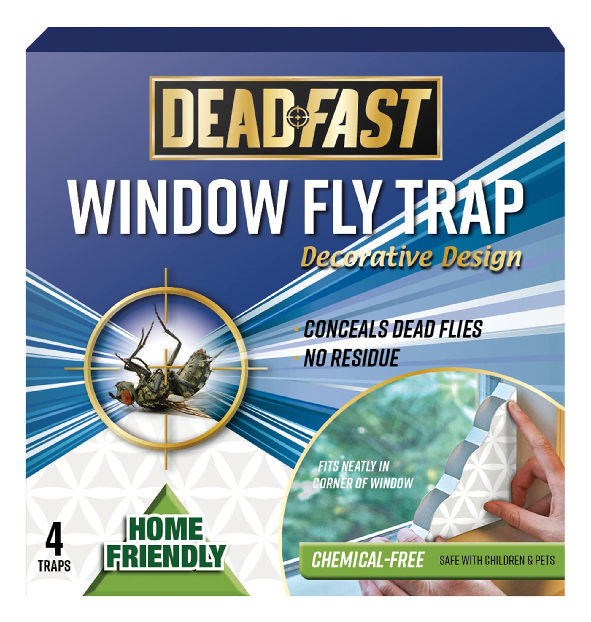Deadfast 20300610 Indoor Fly Window Traps - 4 Packs, White