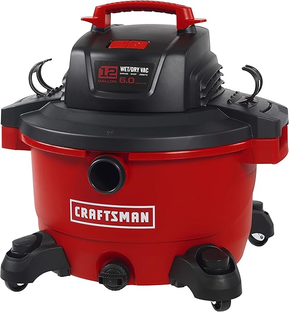 CRAFTSMAN 45 Litre (12 Gallon) 6 Peak HP Wet/Dry Vac, Powerful Shop