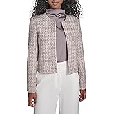 Calvin Klein Womens Shoulder Padding Open Front Jacket