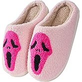 GRS GRANDROSÉ Halloween Slippers For Women Men Indoor House Bedroom Skeleton Goth Cute Home Skeleton Horror Black Fun Slip Shoes