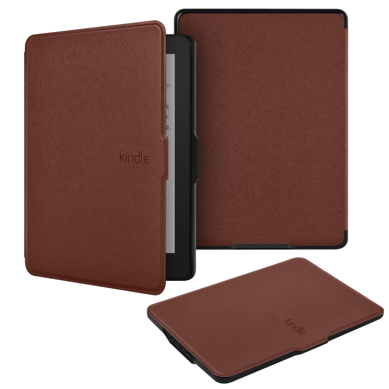 BYCeKe for Kindle Paperwhite Cover 6 inch Kindle Paperwhite 5th/6th/7th Gen Case 2012-2017 (Model: EY21 / DP75SDI) Lightweight PU Leather Smart Cover with Hand Strap for Kindle.Paperwhite 1/2/3,Coffee