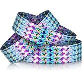 Ctosree 500 Pcs Pcs Holographic Plastic Wristbands Paper Waterproof Wristbands for Events Neon Wrist Bands for Water Parks Concerts Festivals Party Conferences Security Admission