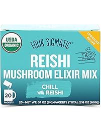 Four Sigmatic Reishi Mushroom Elixir, USDA Organic, chill and sleep, Vegan, Paleo, 20 Count