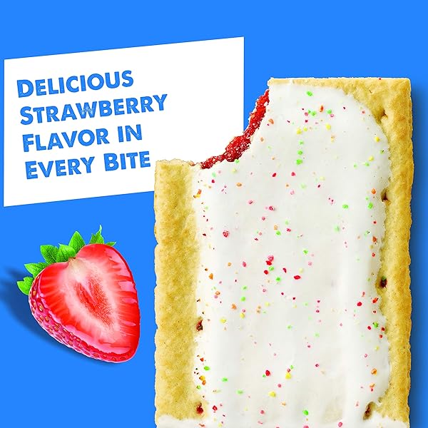KELLOGG’S POP-TARTS FROSTED STRAWBERRY TOASTER PASTRIES – FUN BREAKFAST FOR KIDS, VALUE PACK (16 COUNT)