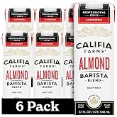 Califia Farms - Original Almond Barista Blend Almond Milk 32 Oz (Pack Of 6), Shelf Stable, Dairy Free, Plant Based, Vegan, Gluten Free, Non GMO, High Calcium, Milk Frother, Creamer