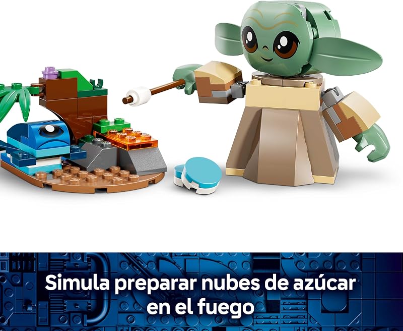 Star Wars 75443 Casa de Grogu - Brinquedo de Construção com Figura de Grogu, Sapo de Sorgan, Catapulta e Macaron Azul - Presente para Rapazes e Raparigas de 4+ Anos e Fãs de The Mandalorian