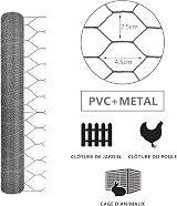 VOUNOT PVC Coated Hexagonal Chicken Wire Mesh 1m x 25m 25mm Grey view 6