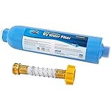 Camco 40043 TastePure RV/Marine Water Filter with Flexible Hose Protector | Protects Against Bacteria | Reduces Bad Taste, Od