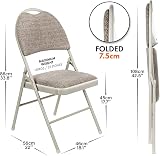 Nyxi Folding Chair Premium Padded Fabric Seat 150kg Load Cream view 2