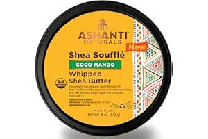 Ashanti Naturals Scented Whipped Shea Butter | Unrefined Shea Butter from Ghana, Coconut and Almond Oil (Coco Mango Souffle, 8 oz)