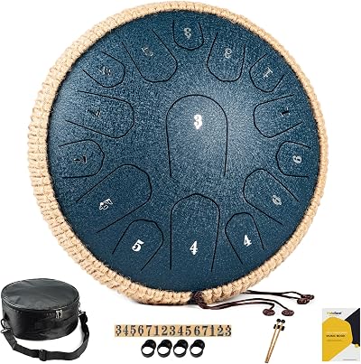 MeloBeat 13 Inch 15 Note D Major Steel Tongue Drum Navy Blue
