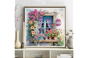 5D Diamond Art Kits for Adults - DIY Windowsill Diamond Painting Kits, Full Round Drill - Crystal Embroidery Cross Stitch Cra