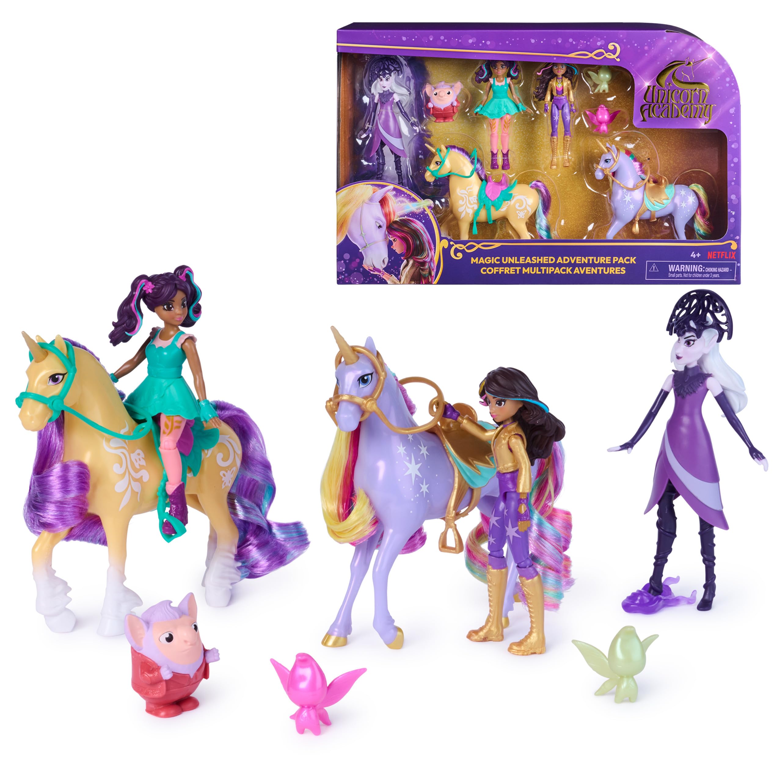 Unicorn Academy, Magic Unleashed Adventure Pack, Easter Gifts Idea, Includes Sophia, Ava, Ravenzella Dolls, Wildstar, Leaf Unicorns & More