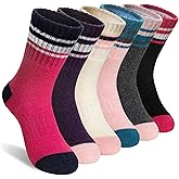 AMENLAN Kids Merino Wool Hiking Socks Boy Girls Winter Thick Boot Cushion Warm Thermal Crew Socks 6 Pairs