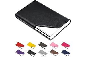 Business Name Card Holder Luxury Leather & Stainless Steel Multi Card Case,Business Name Card Holder Wallet Credit Card ID Ca