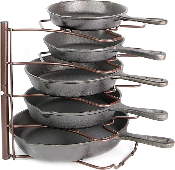5 Layer Pan Holder Versatile Tier Frying Pan Organiser Rack Space Saving Kitchen Storage