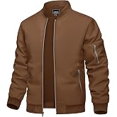 TACVASEN Men's Bomber Jacket Lightweight Casual Spring Fall Windbreaker Zip Up Coat with Pocket