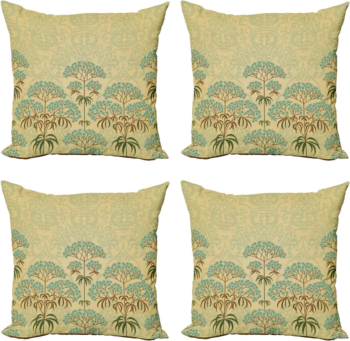 Lunarable Victorian Throw Pillow Cushion Case Pack of 4