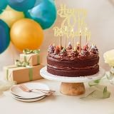 Gyufise Glitter & Fabulous 70th Birthday Cake Topper Gold Cheers 70 Years view 5