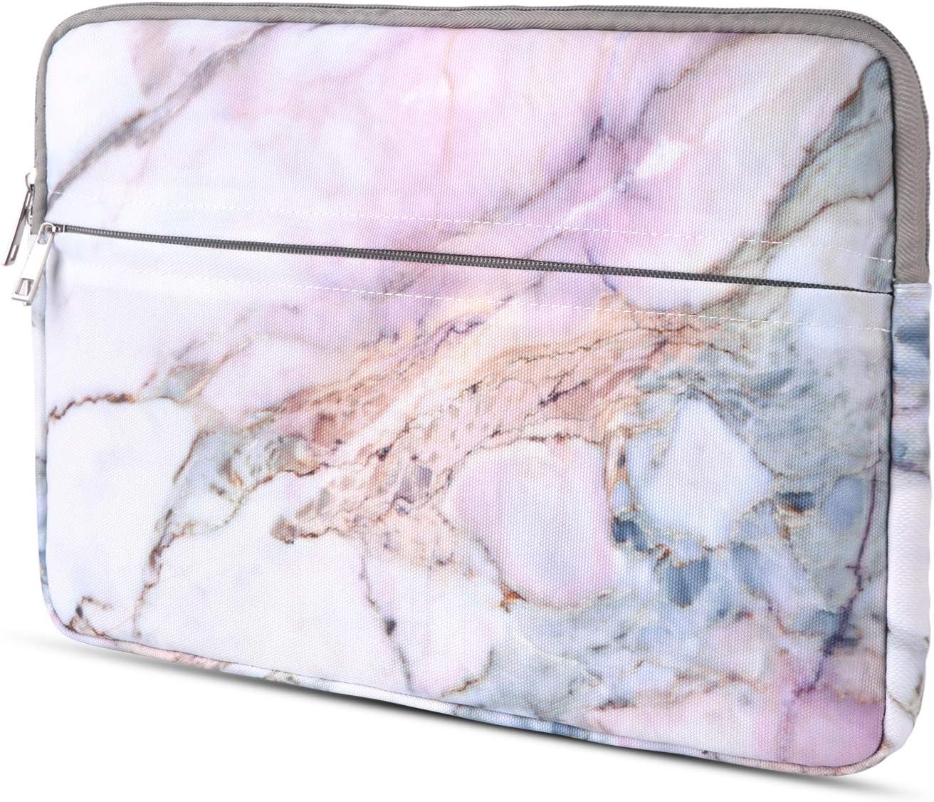 iCasso Laptop Sleeve Colorful Marble, Soft Canvas Fabric Computer Bag Pouch Cover Carrying Case with Zipper Pocket Compatible 13-13.3 Inch MacBook Pro, MacBook Air, Ultrabook Netbook Tablet