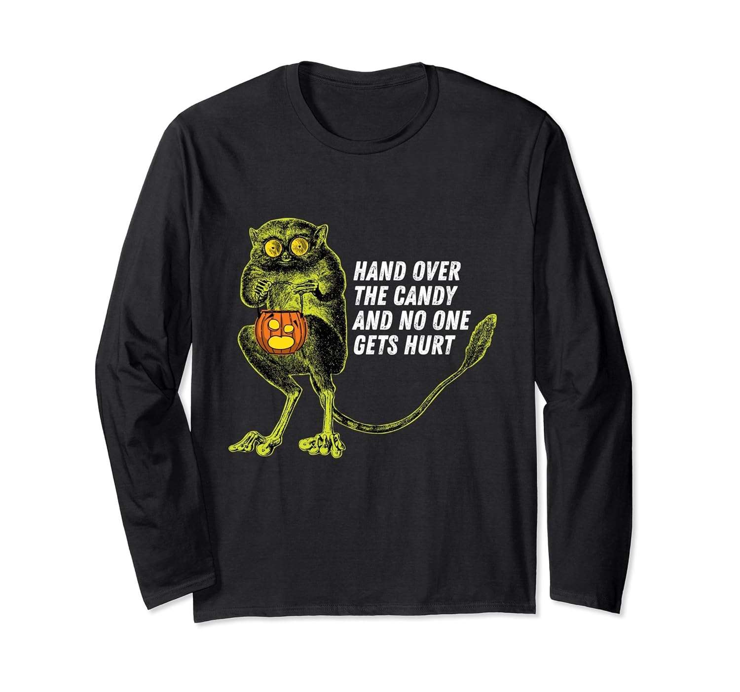 Long Sleeve Creepy Scary Animal Halloween Shirt Tarsier Tee-Rose