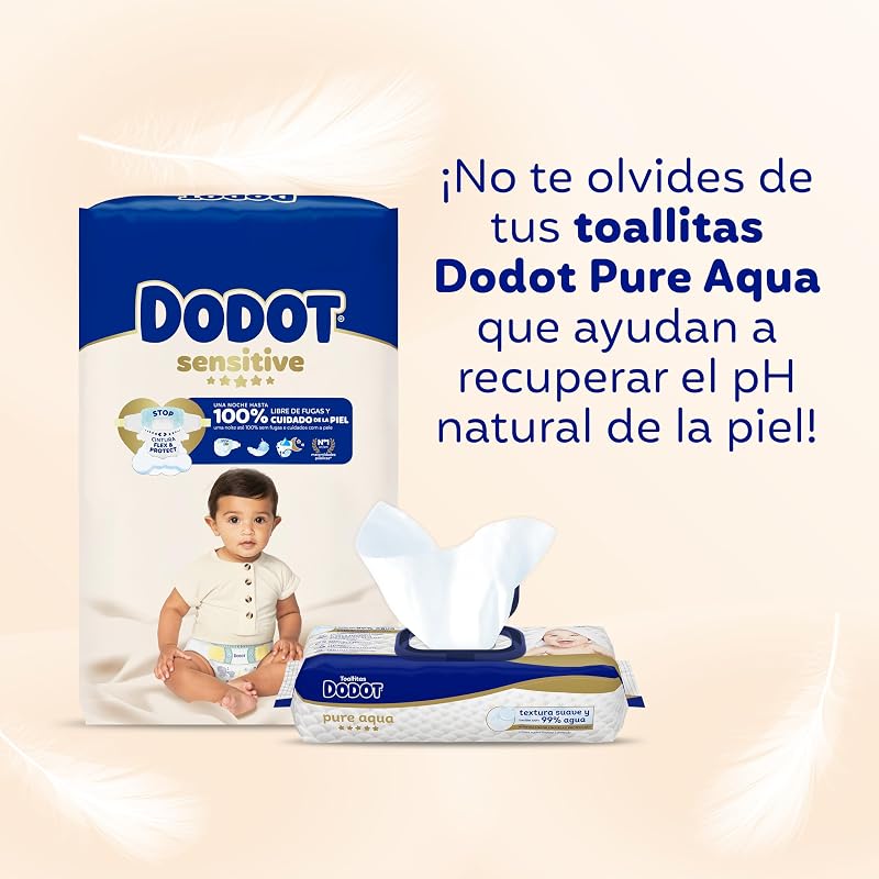 Pañales Bebé Sensitive, Talla 3 (6-10 kg), 224 Pañales + Regalo de 40 Toallitas Aqua Pure 99% Agua, Hasta 12 h De Protección Antifugas y Cuidado de la Piel, Pack Mensual