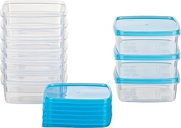 Kigima Tiefkühldose 0,3l quadratisch 11x11x4,4 cm 10er Set hellblau