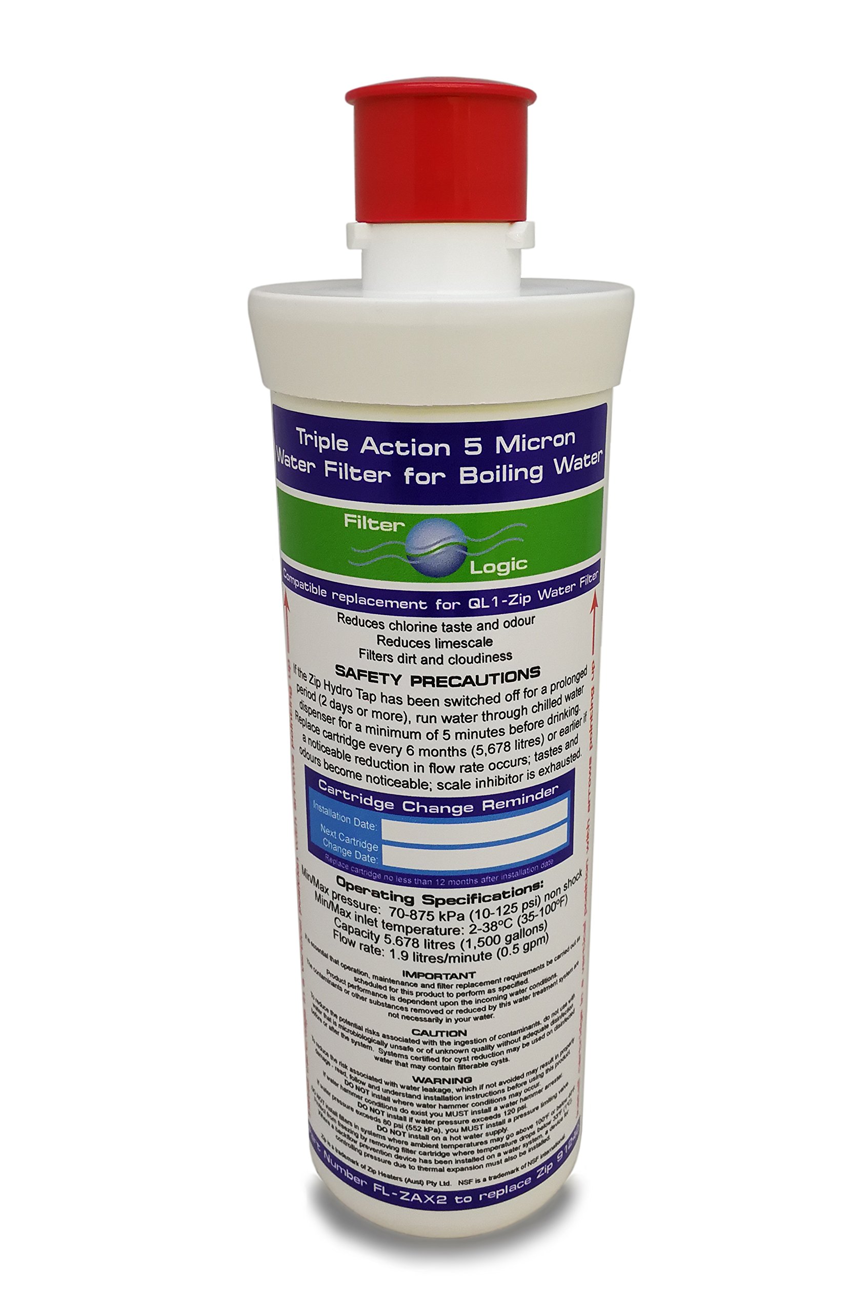 FilterLogic FL-ZAX2 Zip Hydro Boil Compatible Water Filter Cartridge 91240
