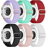 Easuny 6 Pack Stretchy Bands Compatible with Samsung Galaxy Watch 8 Band 40mm 44mm, Samsung Galaxy Watch 8 Classic 46mm Loop, Elastic Nylon Fabric No Gap Sport Strap Replacement for Women Men