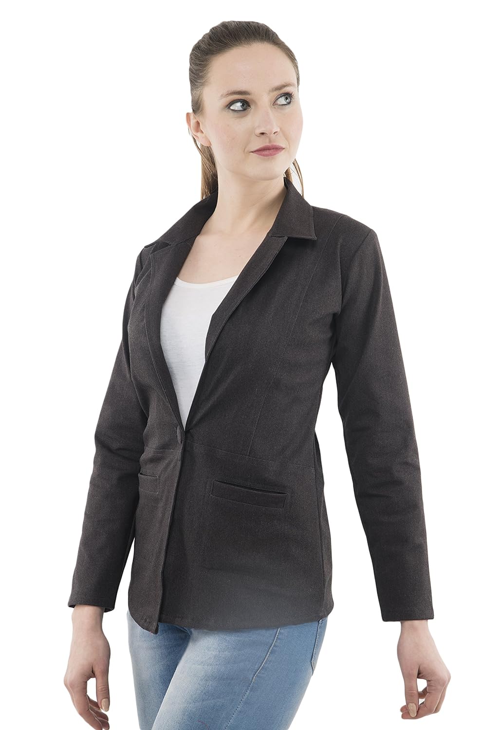 ambrosial women single breasted formal blazer