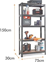 VonHaus 5-Tier Garage Shelves Heavy Duty Rack 875kg Total Capacity view 3