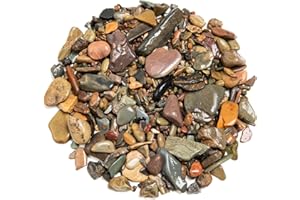 WDEFUN 10 LBS Aquarium Gravel River Rock Stones, Natural Decorative Polished Mixed Colorfl Gravel,Outdoor Decorative Stones for Plant Aquariums, Landscaping, Vase Fillers