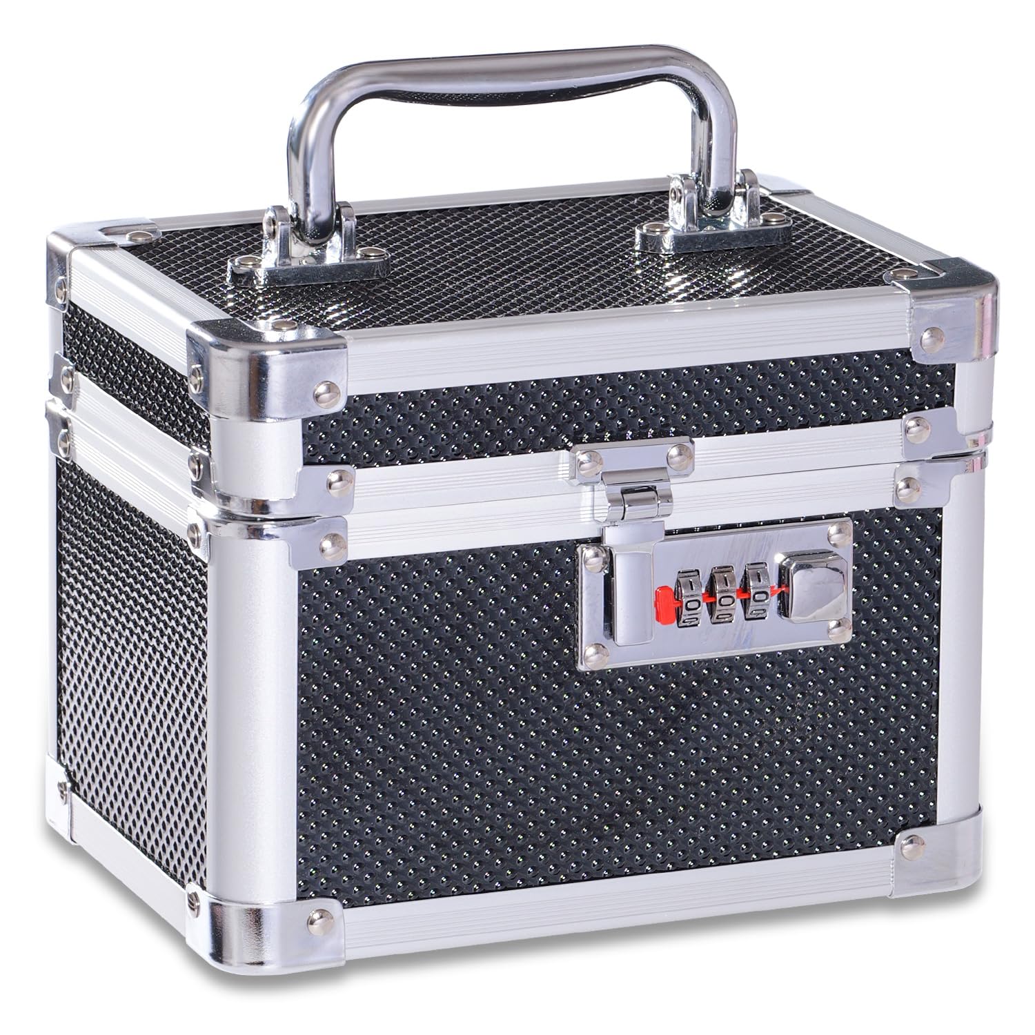 Photo 1 of Small Medication Combination Lock Boxes with Code for Personal Items, Medicine Lockbox for Documents - 7.1 x 5.1 x 5.3 Inches Black