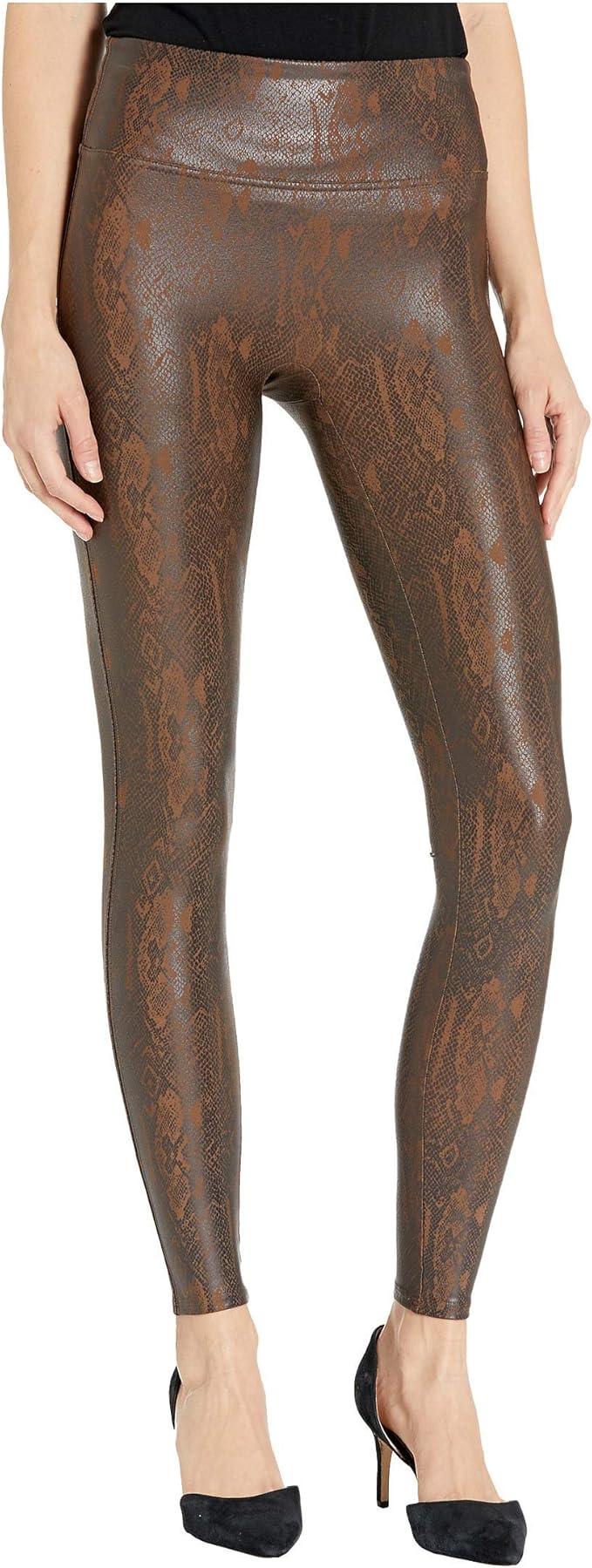 faux leather snakeskin pants