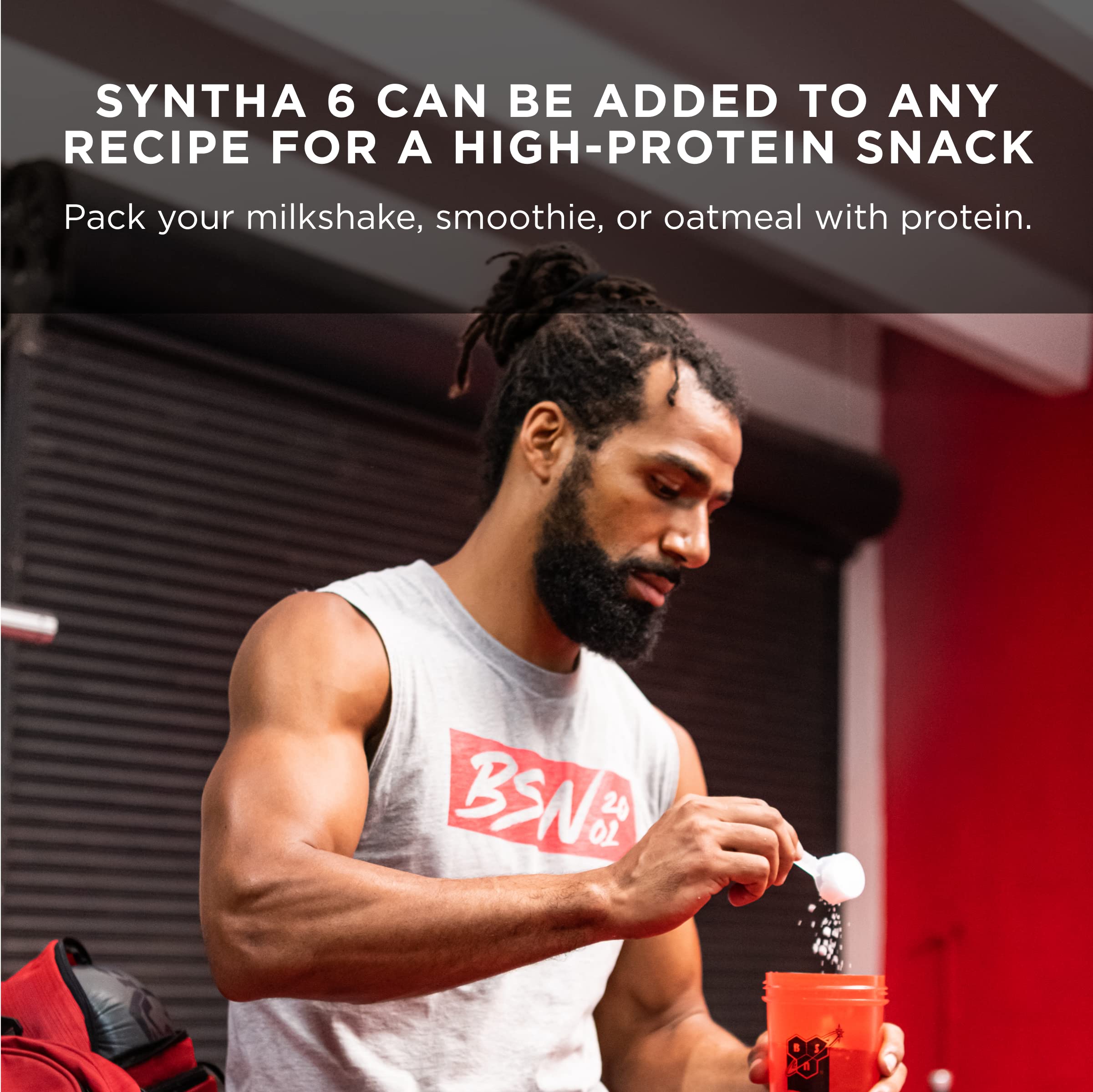 BSN SYNTHA-6 EDGE Protein Powder, with Hydrolyzed Whey, Micellar Casein, Milk Protein Isolate, Low Sugar, 24g Protein, Chocolate Milkshake, 48 Servings