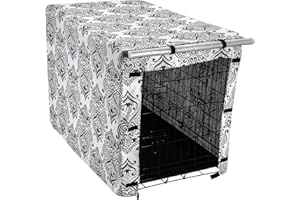 CHUBBY PAWS LLC Chubby Paws Dog Crate Cover | Zippered Doors | Velcro Straps | 100% Polyester | Waterproof Oxford Fabric with Silver Lining | Secure Fit | Storage Bag Included (S, Farmhouse)