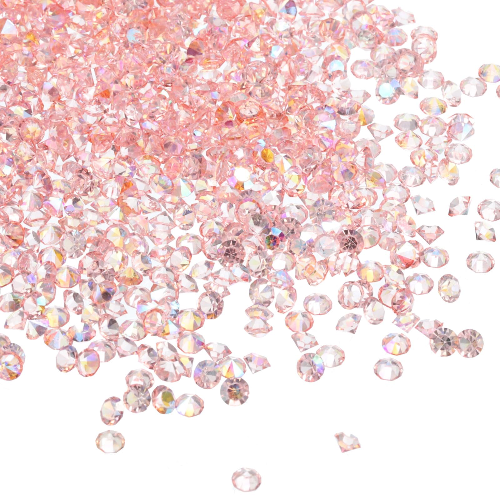 PATIKIL 14000Pcs Wedding Table Scatter Confetti Crystals 3mm Acrylic Diamonds Vase Fillers Gems for Table Centerpiece Decorations Bridal Shower Party, Pink AB