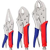 Workpro 3-piece Jaw Locking Pliers (10 Inch Curved Jaw, 7 Inch Curved Jaw, 6-1/2 Inch Straight Jaw)