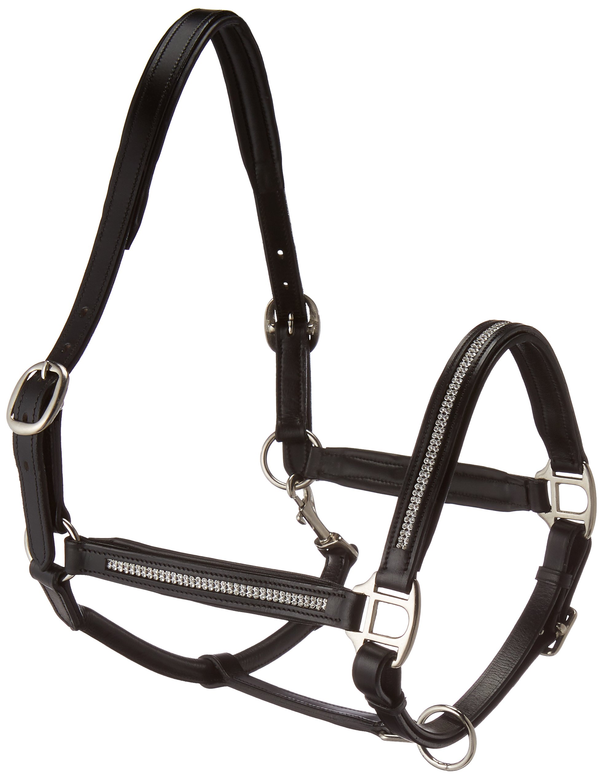 HKM Diamond Leather Head collar Black Full