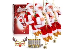 Santa Claus Musical Climbing Rope - Familysplace, Electric Santa Claus Climbing Rope with Lights, Climbing Santas for Christm