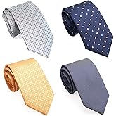 ZENXUS Extra Long Ties for Men Big and Tall, 63 or 70 inch Long Neckties 4-Pack