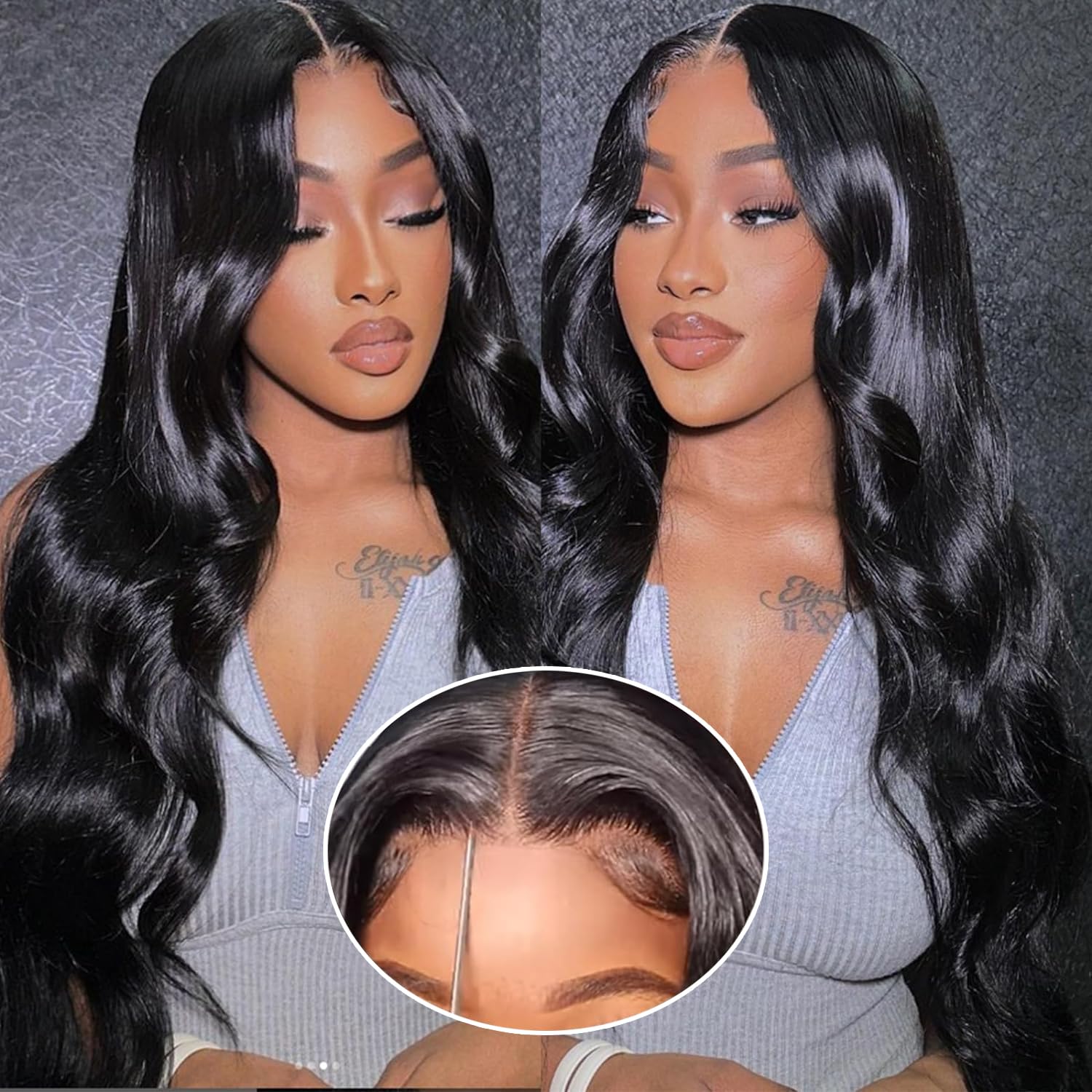 Body Wave Human Hair Wig - 200% Density, 28 Inch Pre-Cut, Glueless, Beginner Friendly