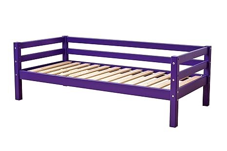 Hoppekids Junior-/Kinder-/Jugendbett, Kiefer massiv, 4 Farben Liegefläche 70 x 160 cm Holz lila, 168 x 78 x 56 cm