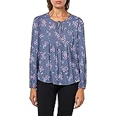Lucky Brand Womens Floral Printed Peasant Top